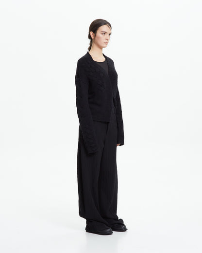 MLO Cardigan in maglia lavorata NERO