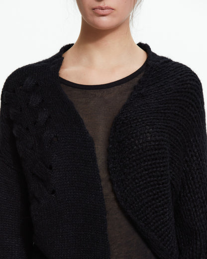 MLO Cardigan in maglia lavorata NERO