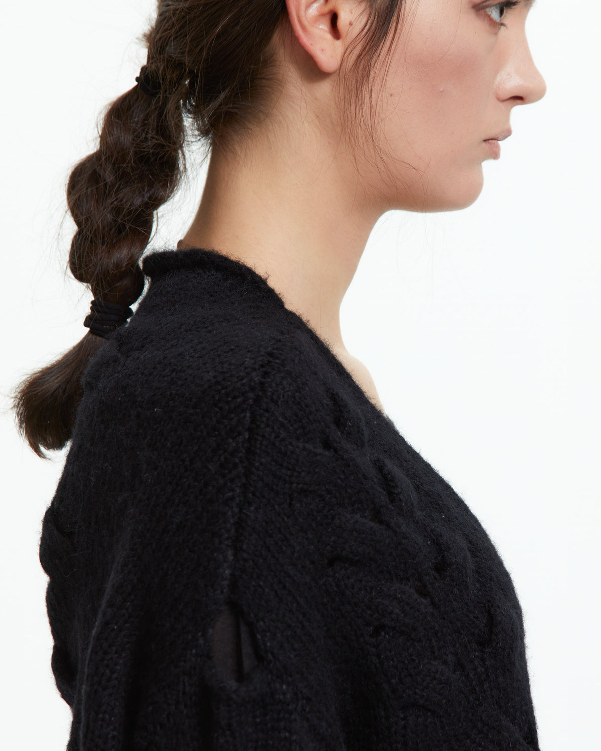 MLO Cardigan in maglia lavorata NERO