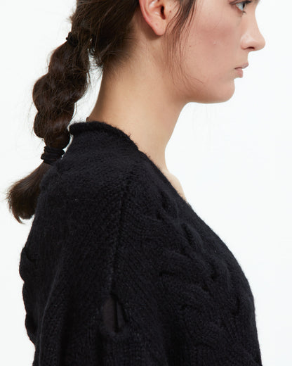 MLO Cardigan in maglia lavorata NERO
