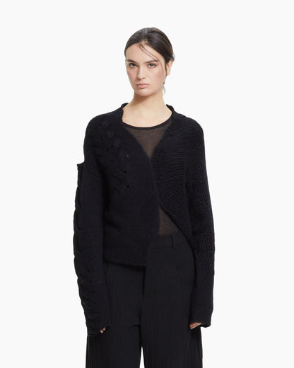 MLO Cardigan in maglia lavorata NERO