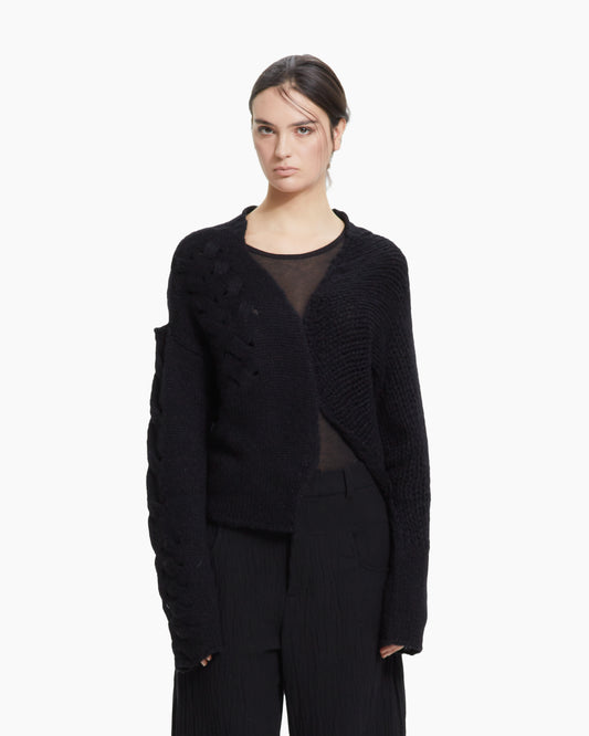 MLO Cardigan in maglia lavorata NERO