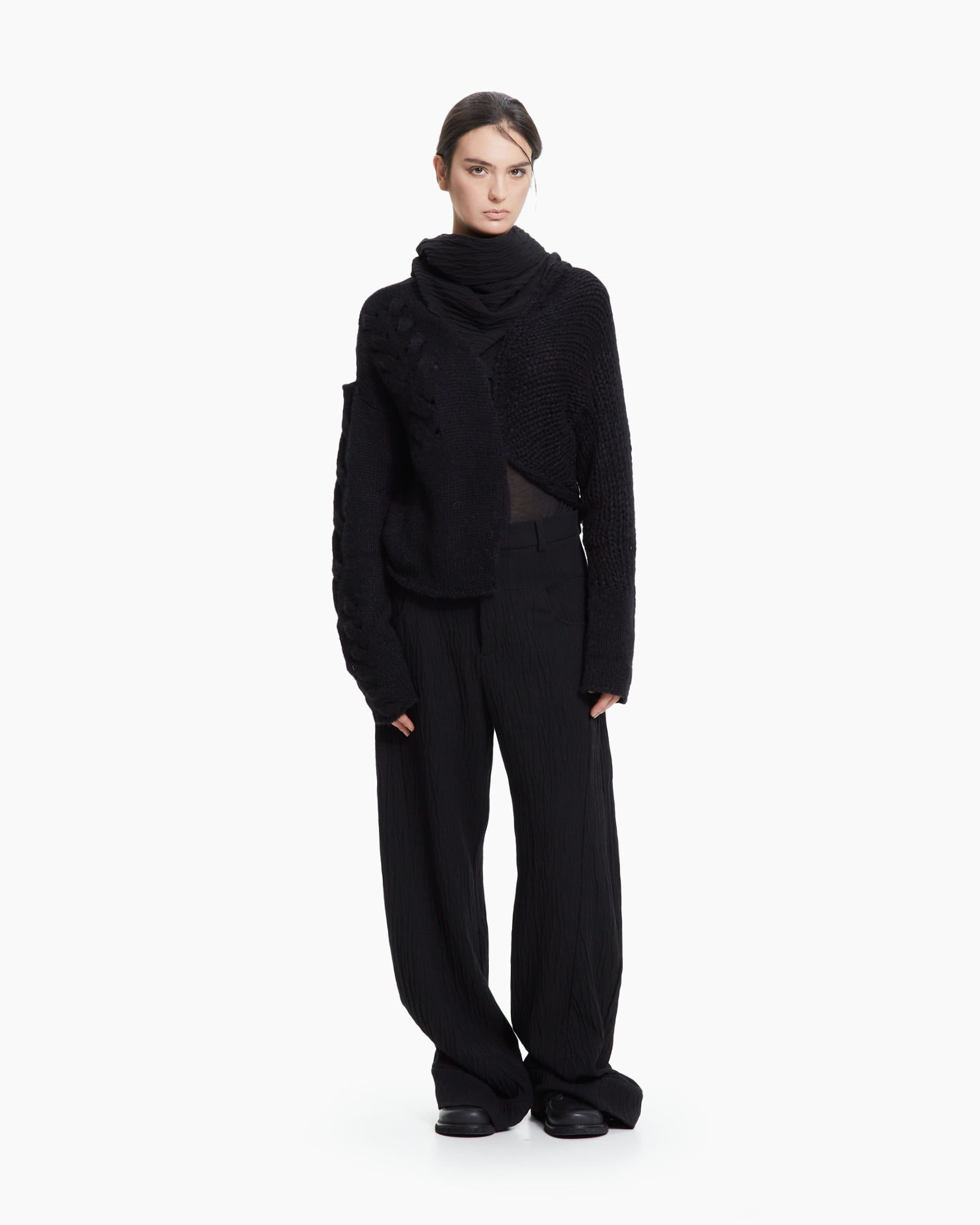 MLO Cardigan in maglia lavorata NERO