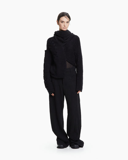 MLO Cardigan in maglia lavorata NERO