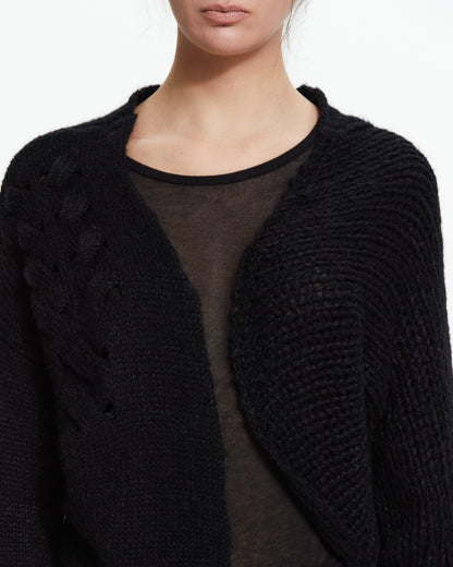 MLO Cardigan in maglia lavorata NERO