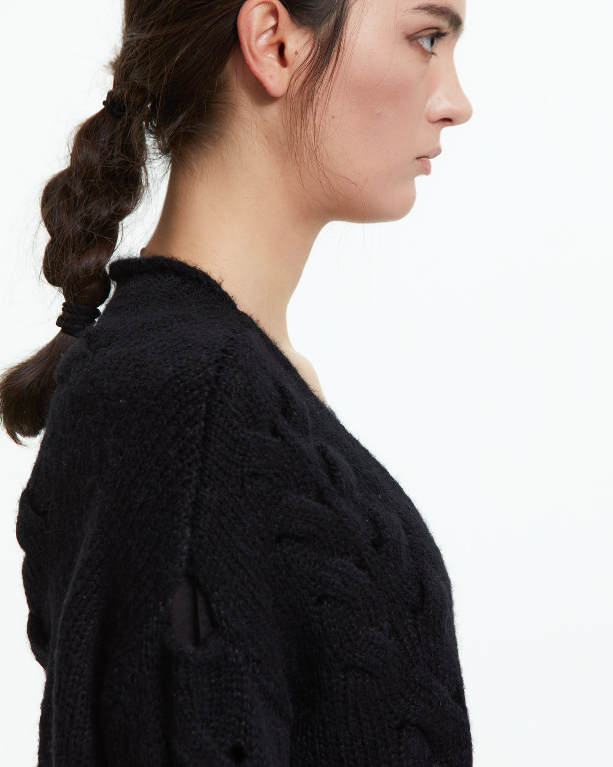 MLO Cardigan in maglia lavorata NERO