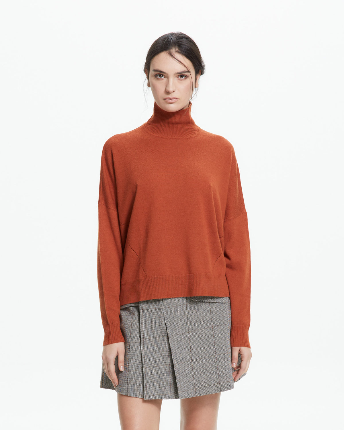 MLO Dolcevita in maglia rasata ARANCIONE