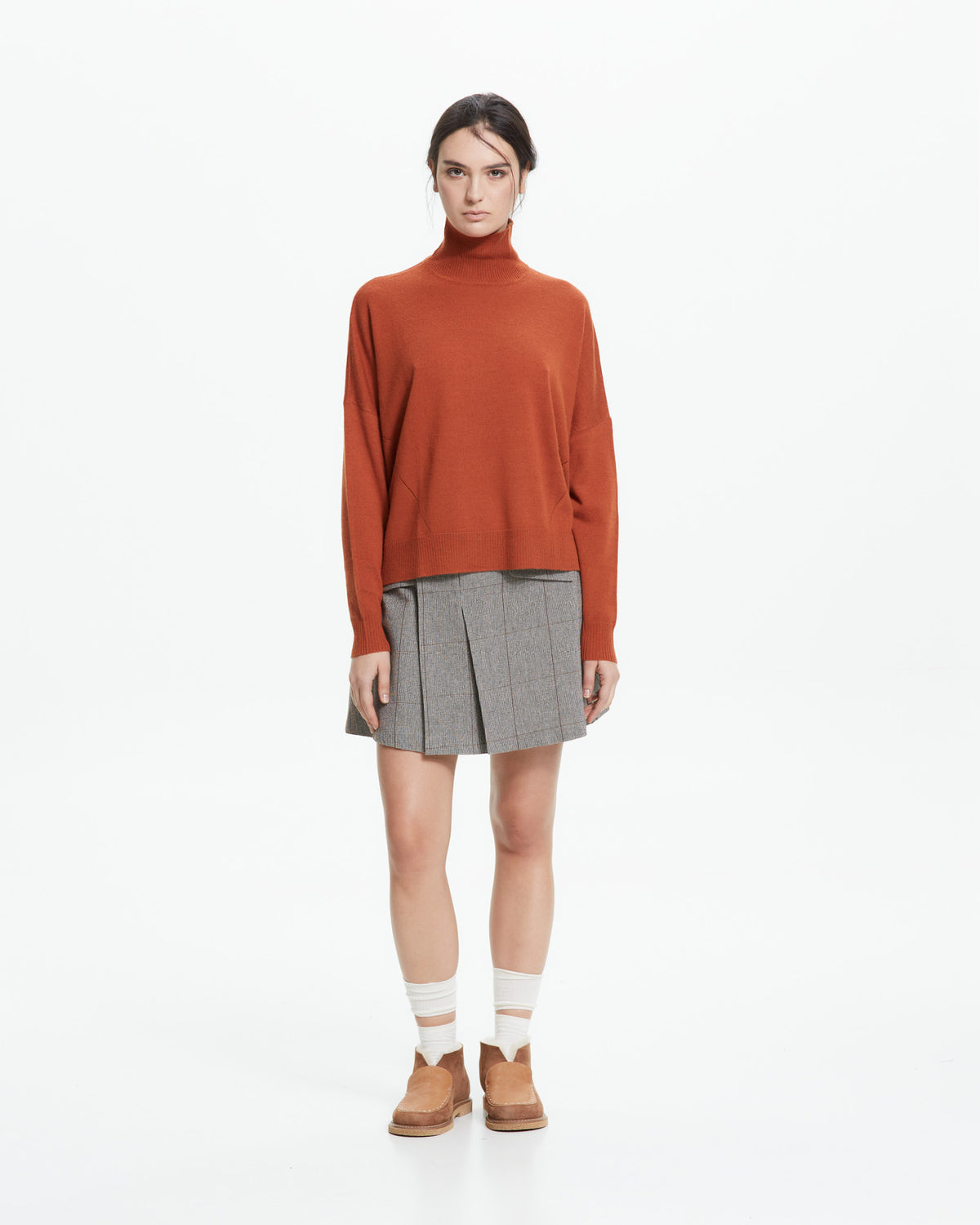MLO Dolcevita in maglia rasata ARANCIONE