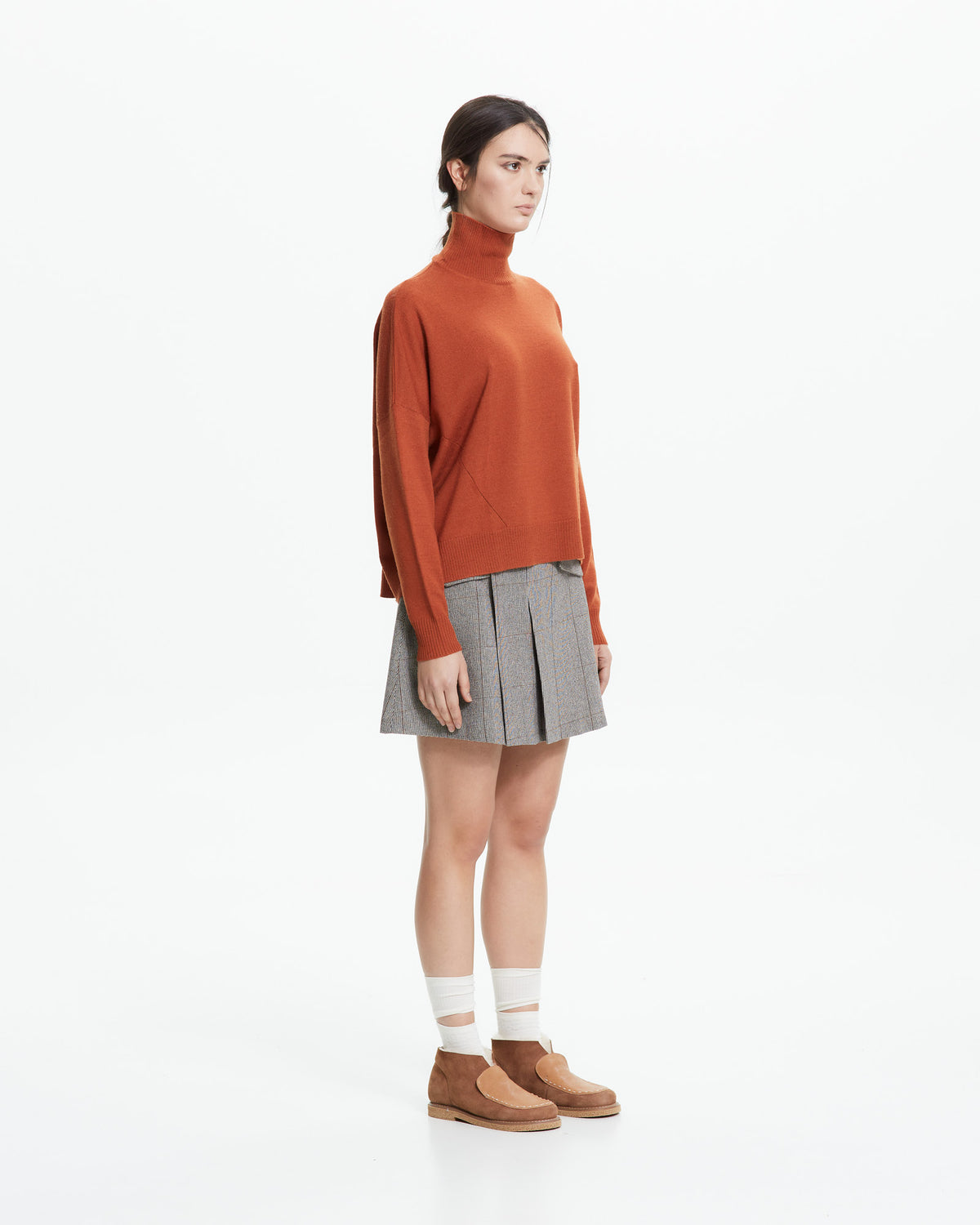MLO Dolcevita in maglia rasata ARANCIONE