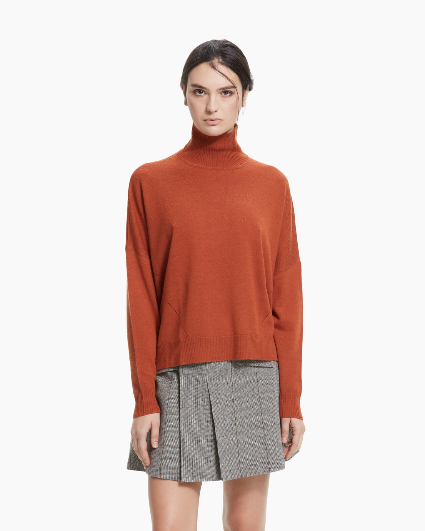 MLO Dolcevita in maglia rasata ARANCIONE