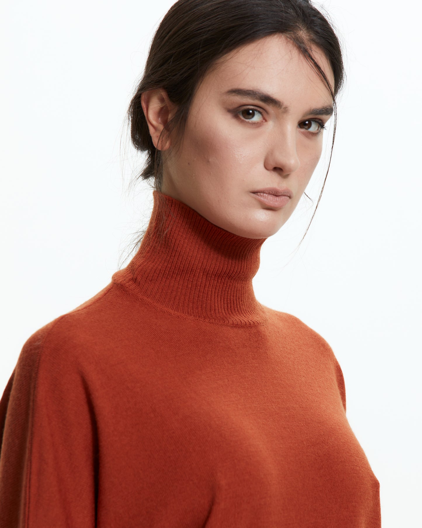 MLO Dolcevita in maglia rasata ARANCIONE