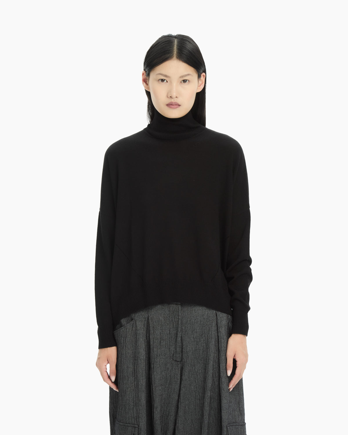 MLO Dolcevita in maglia rasata NERO