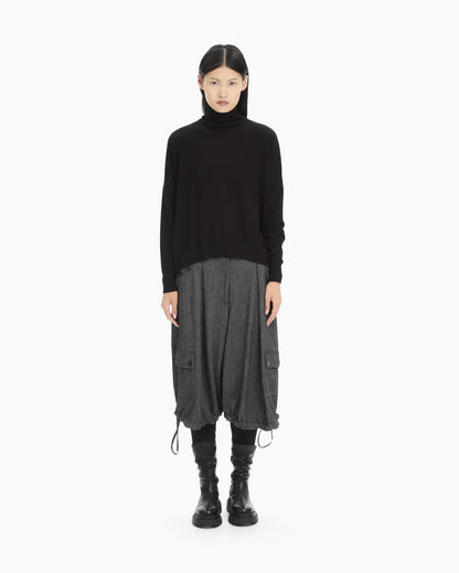 MLO Dolcevita in maglia rasata NERO