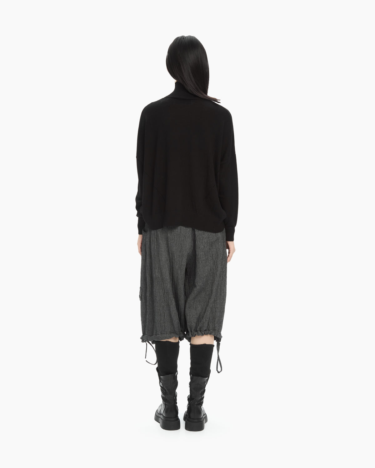 MLO Dolcevita in maglia rasata NERO