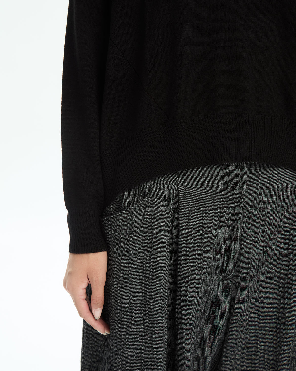 MLO Dolcevita in maglia rasata NERO