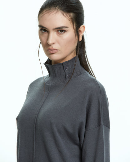 MLO Maglia con collo strutturato VERDE
