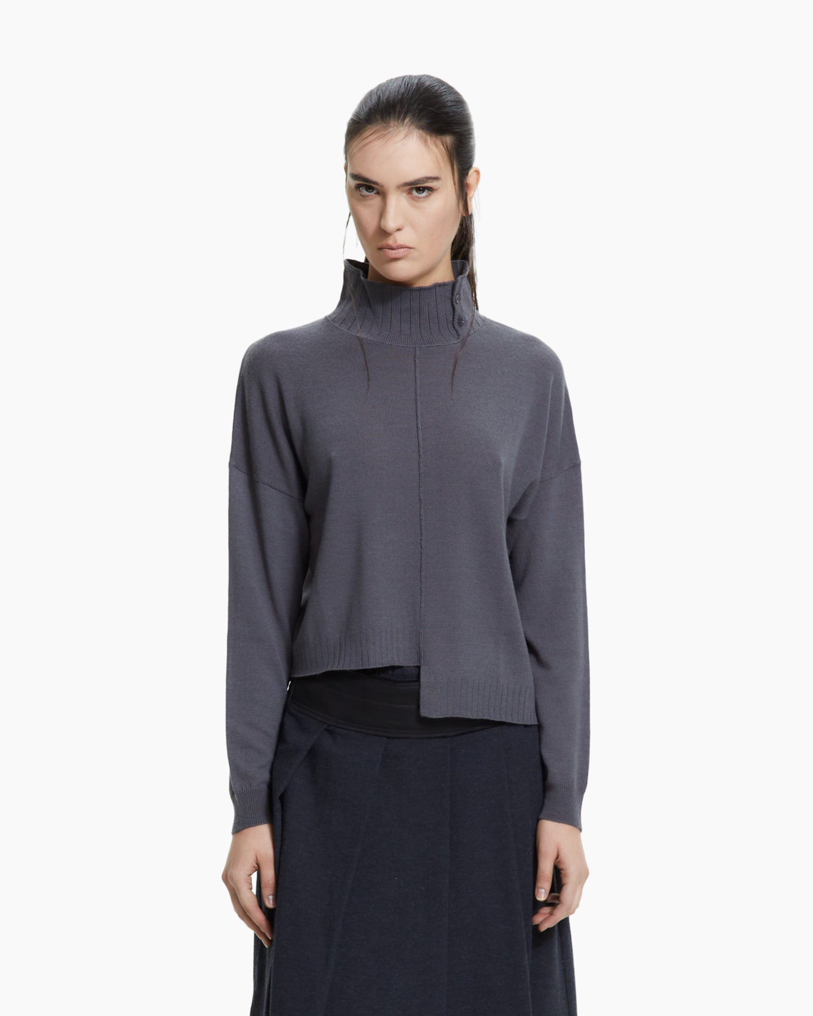 MLO Maglia con collo strutturato VERDE