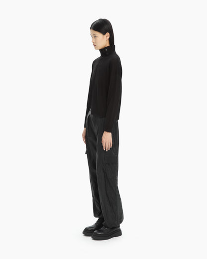 MLO Maglia con collo strutturato NERO