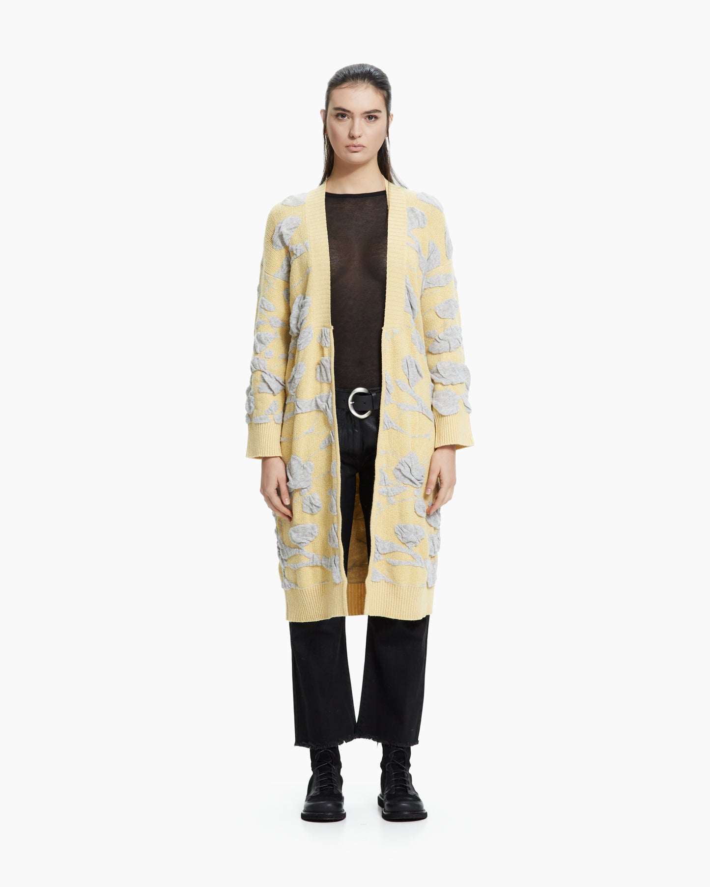 MLO Cardigan jacquard tridimensionale