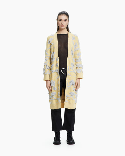 MLO Cardigan jacquard tridimensionale