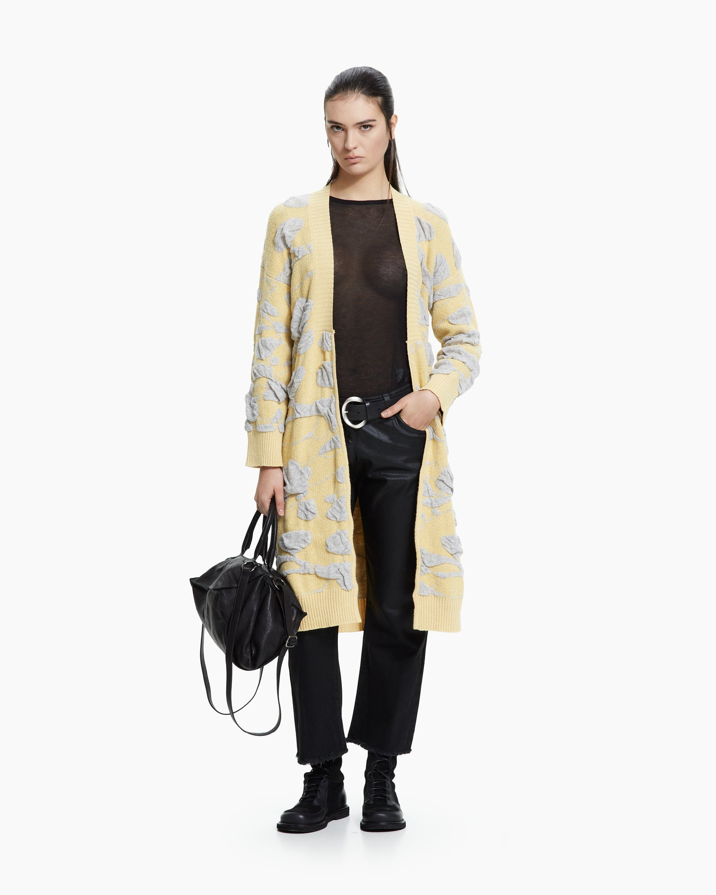MLO Cardigan jacquard tridimensionale