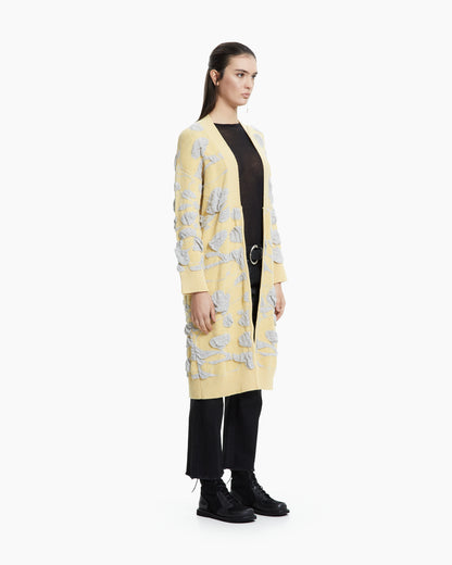 MLO Cardigan jacquard tridimensionale