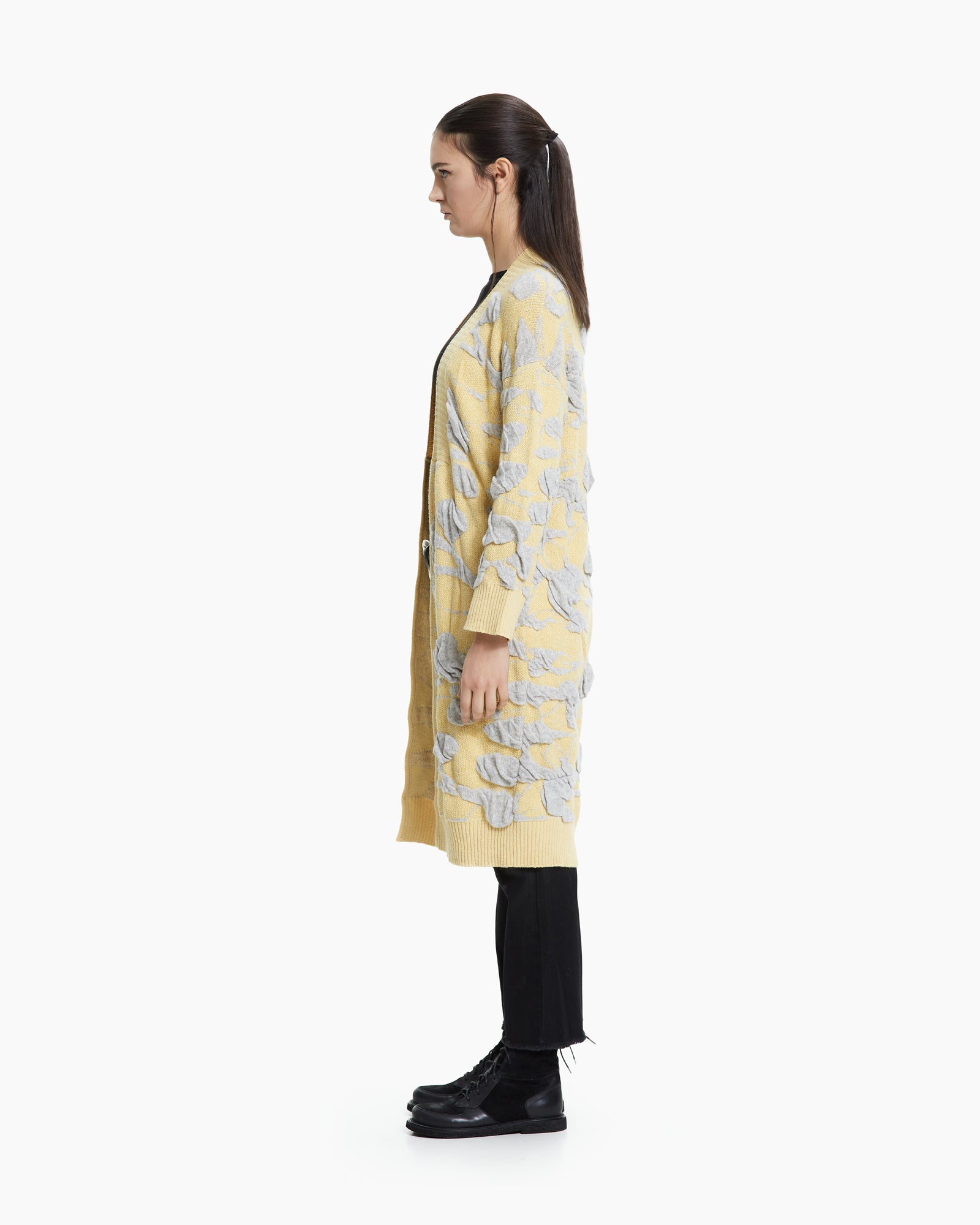 MLO Cardigan jacquard tridimensionale