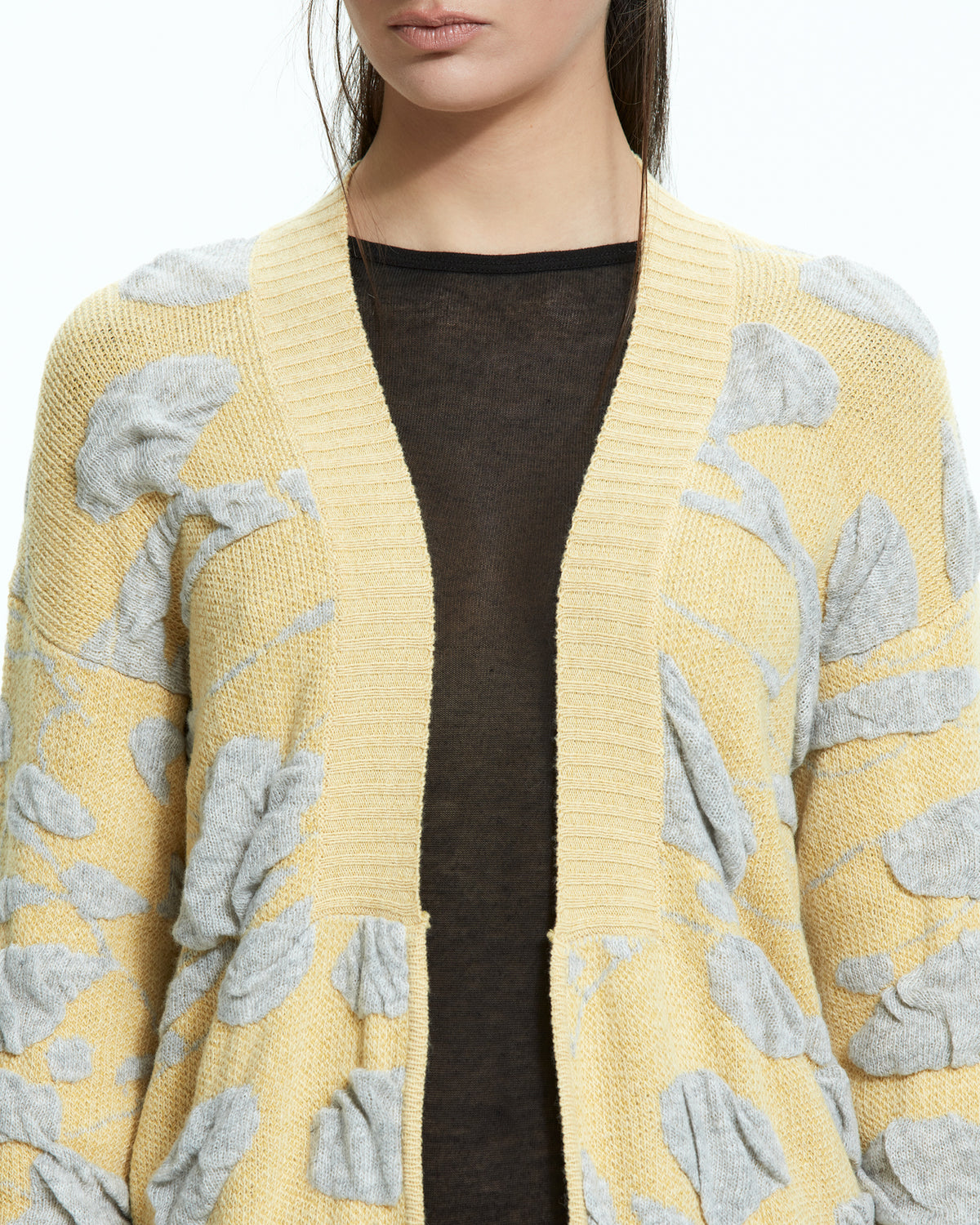 MLO Cardigan jacquard tridimensionale