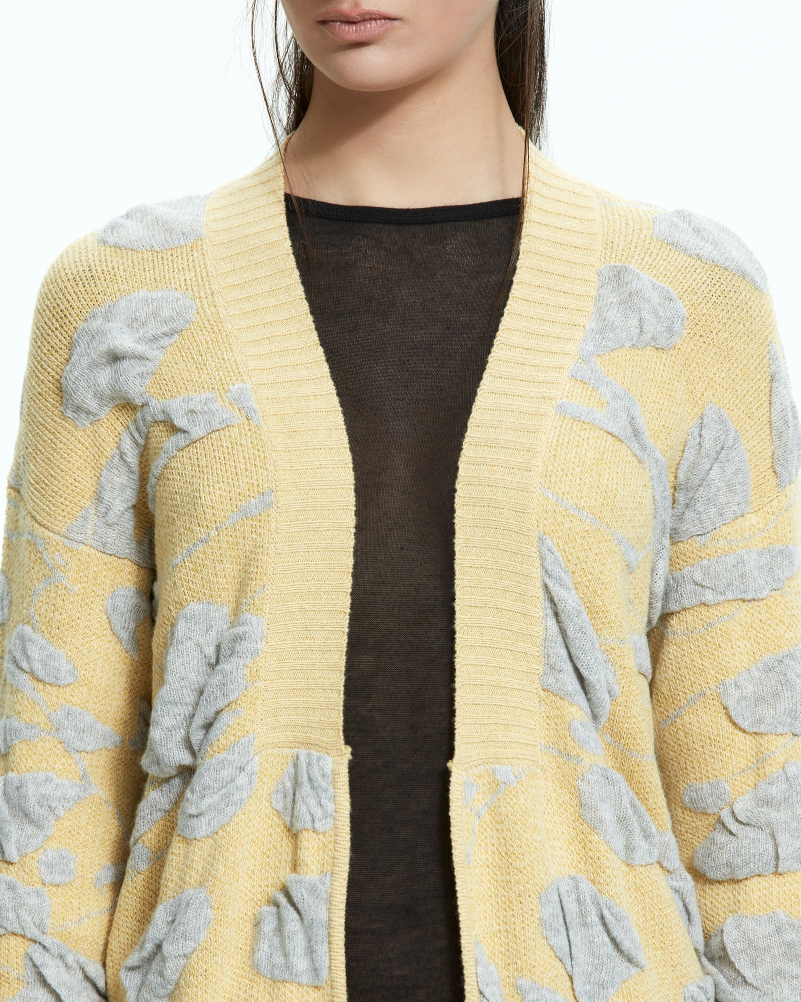 MLO Cardigan jacquard tridimensionale