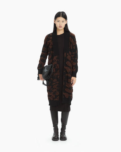 MLO Cardigan jacquard tridimensionale NERO