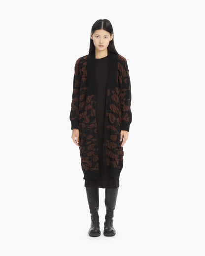 MLO Cardigan jacquard tridimensionale NERO