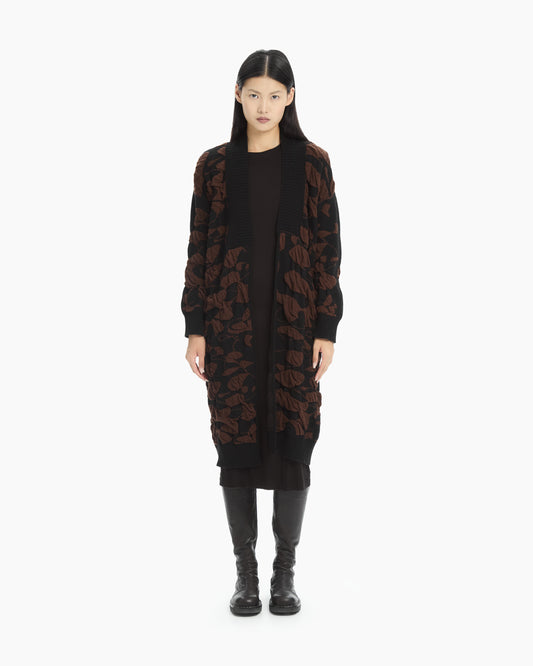 MLO Cardigan jacquard tridimensionale NERO