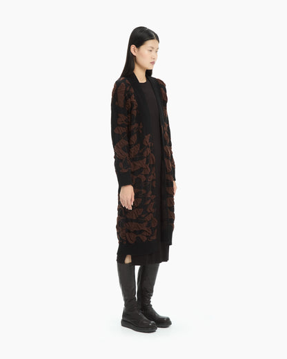 MLO Cardigan jacquard tridimensionale NERO