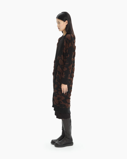 MLO Cardigan jacquard tridimensionale NERO