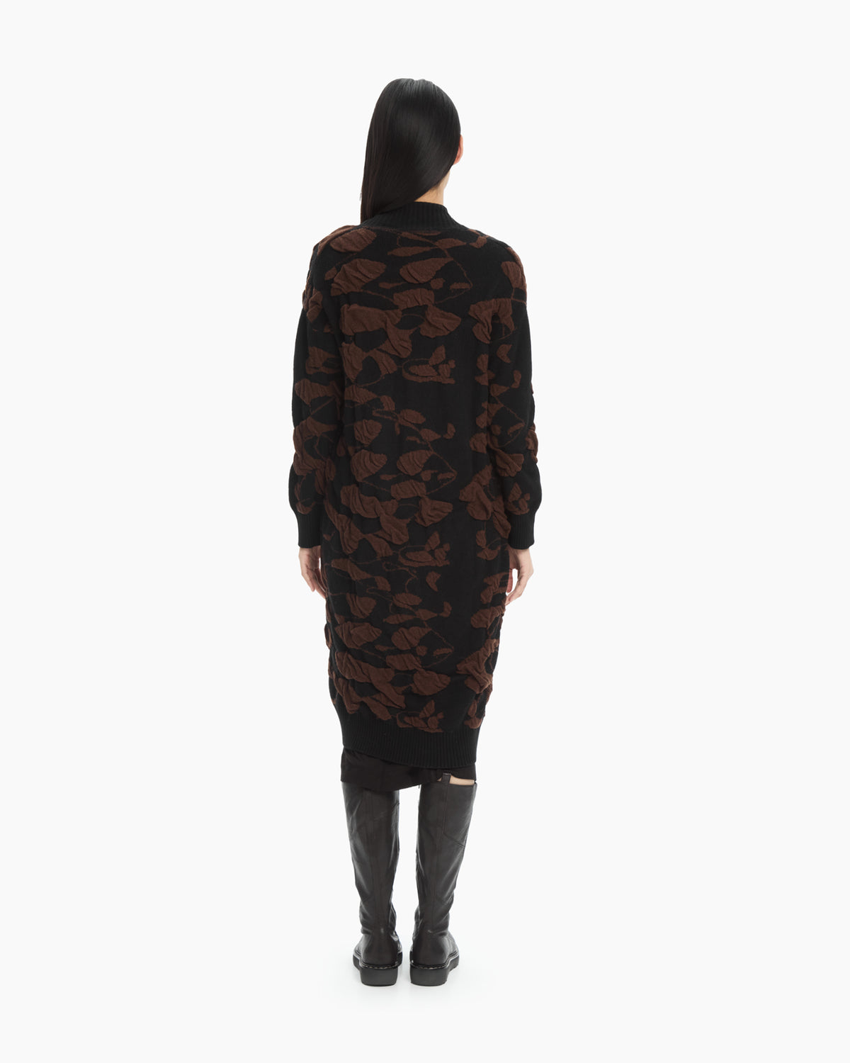 MLO Cardigan jacquard tridimensionale NERO