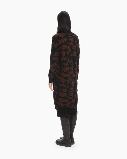 MLO Cardigan jacquard tridimensionale NERO