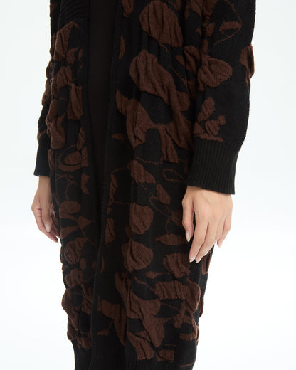 MLO Cardigan jacquard tridimensionale NERO