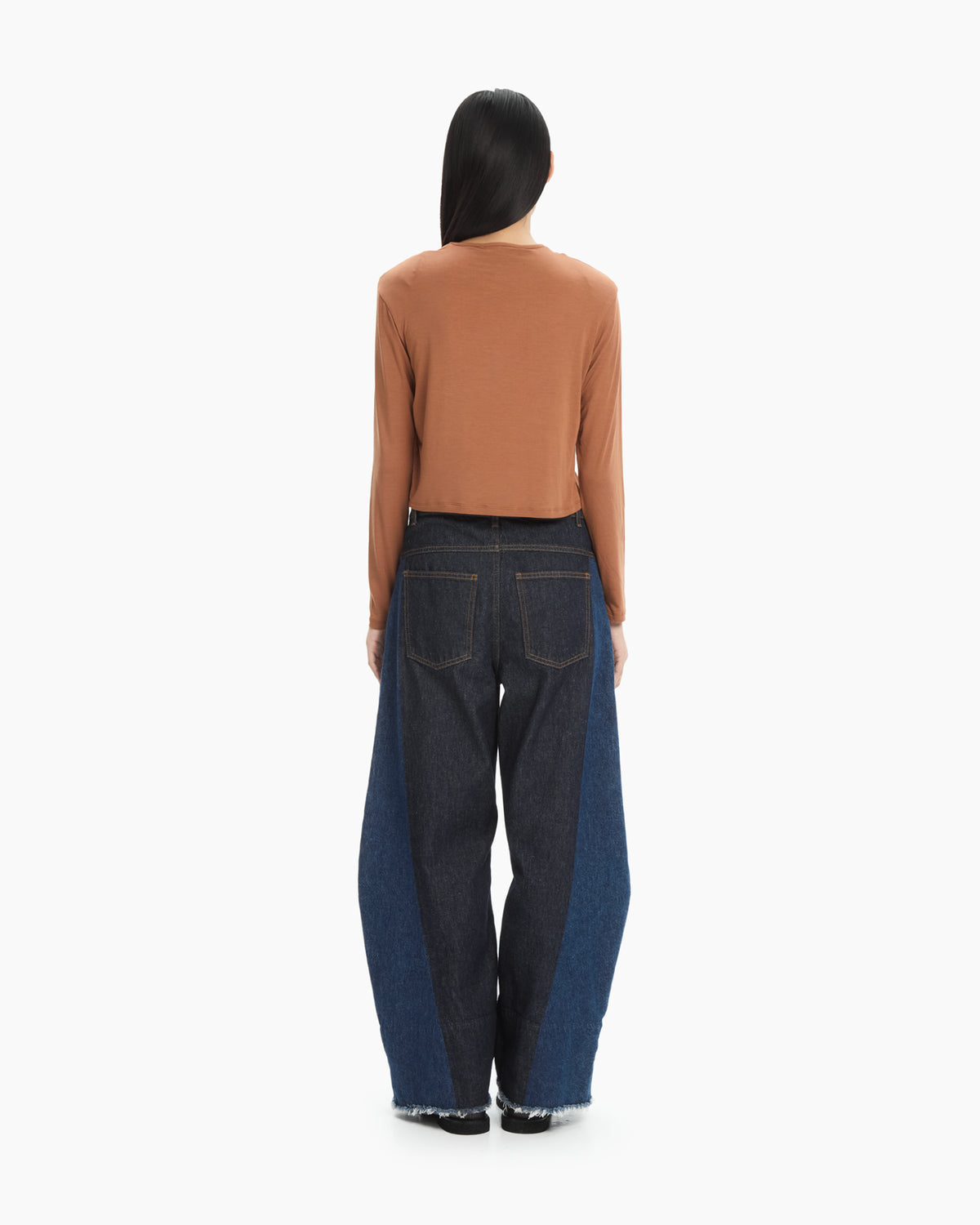 MLO Maglia cropped a maniche lunghe MARRONE