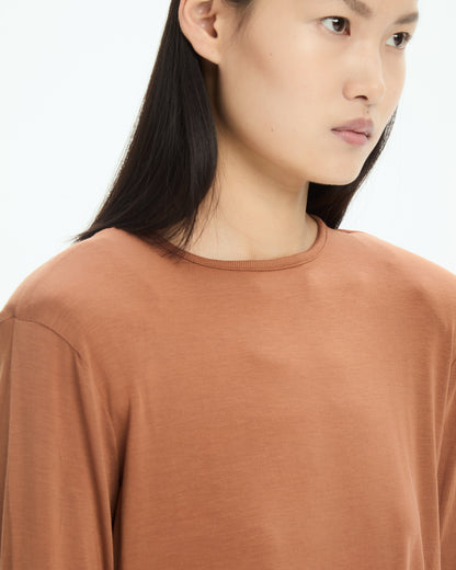 MLO Maglia cropped a maniche lunghe MARRONE