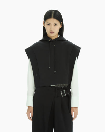 MLO Felpa cropped smanicata  NERO