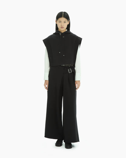 MLO Felpa cropped smanicata  NERO