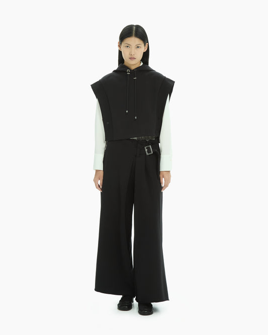 MLO Felpa cropped smanicata  NERO