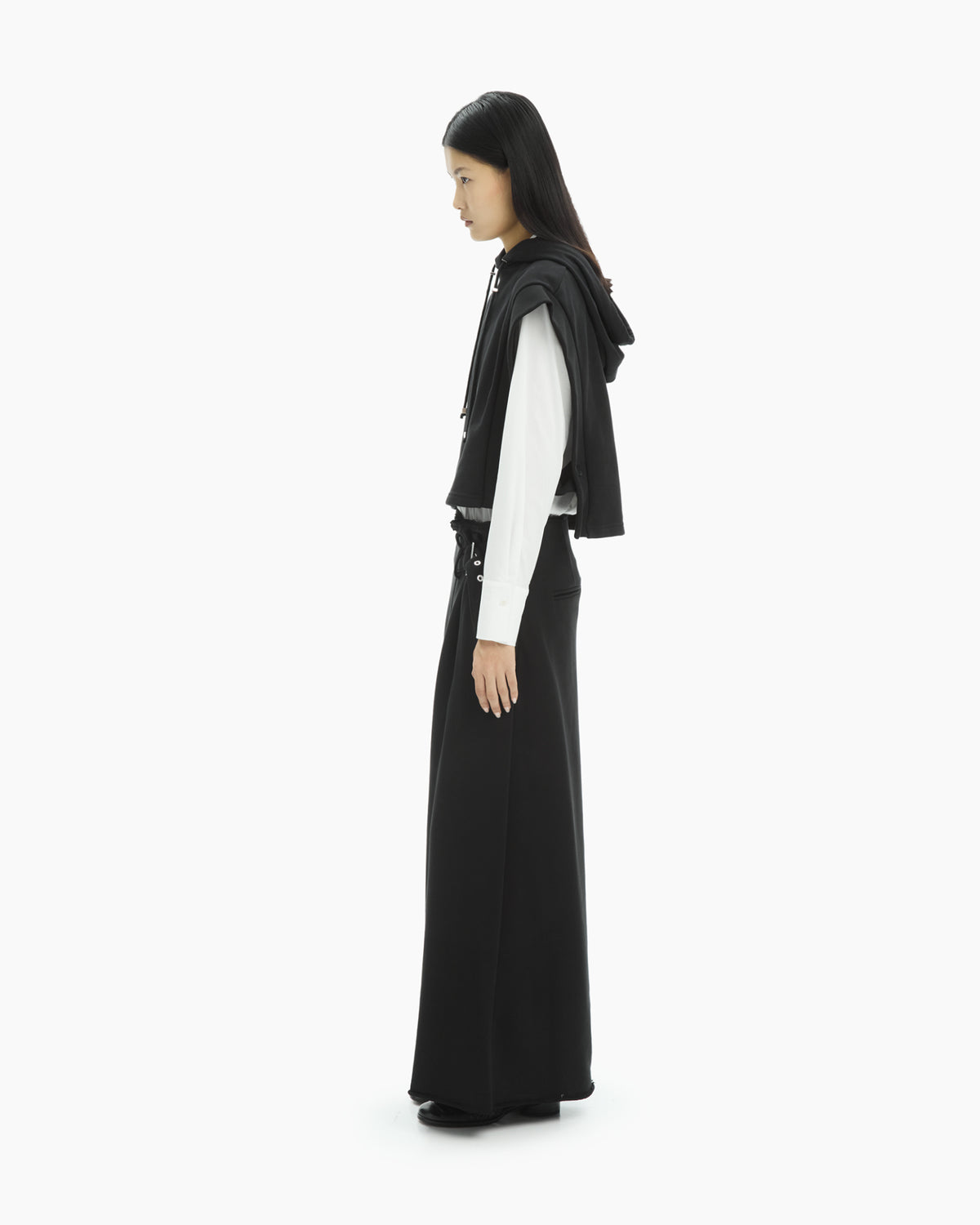 MLO Felpa cropped smanicata  NERO