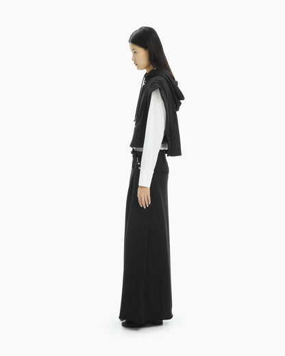 MLO Felpa cropped smanicata  NERO
