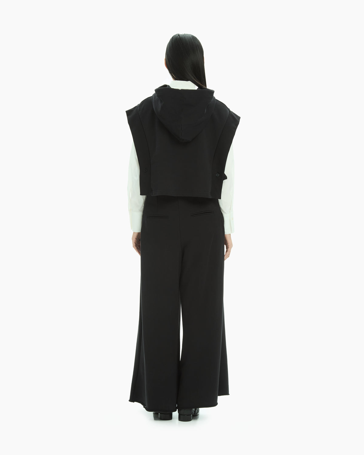 MLO Felpa cropped smanicata  NERO