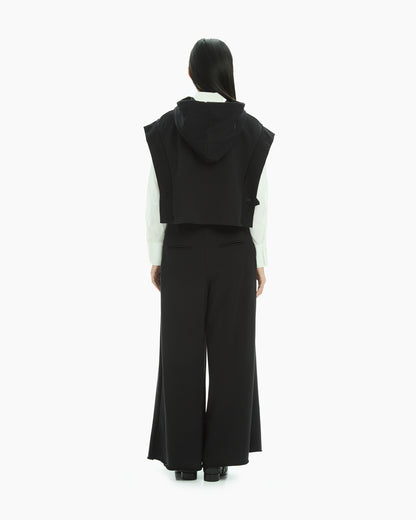 MLO Felpa cropped smanicata  NERO