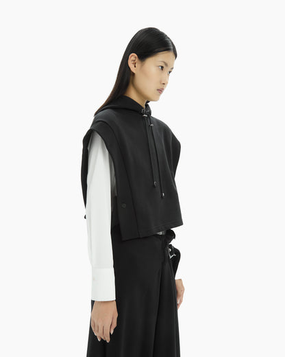 MLO Felpa cropped smanicata  NERO