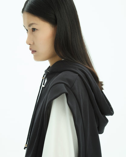 MLO Felpa cropped smanicata  NERO