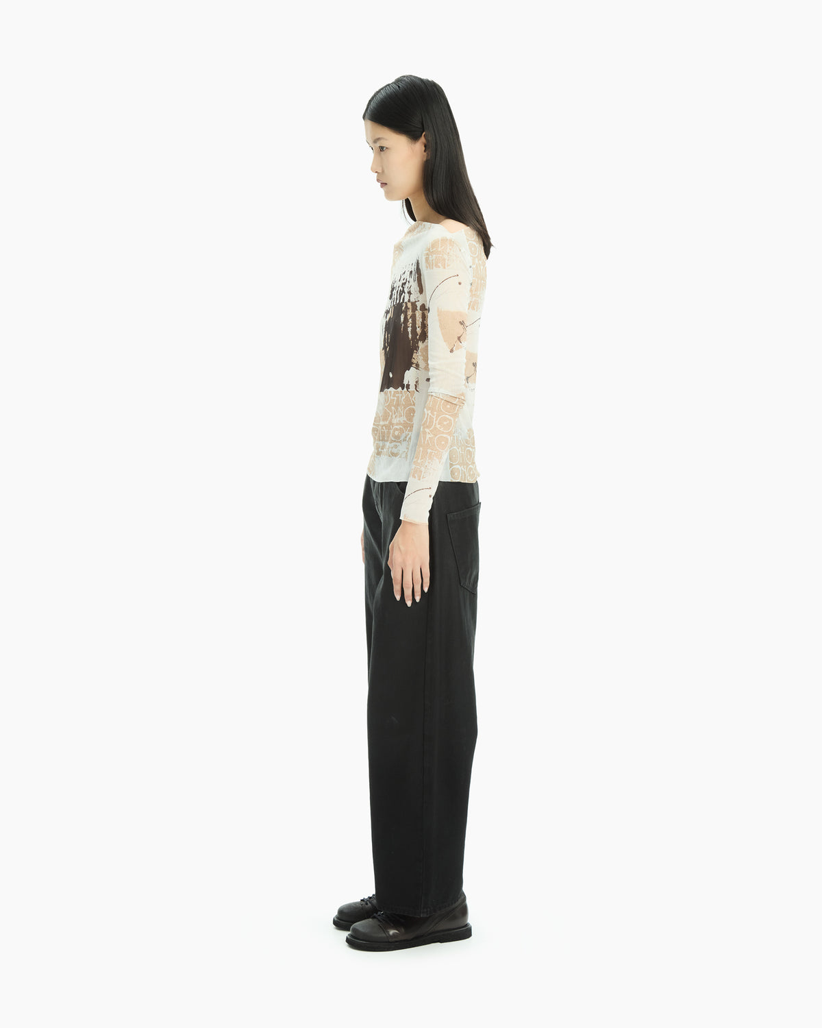 MLO Maglia in tulle con stampa grafica MULTICOLOR