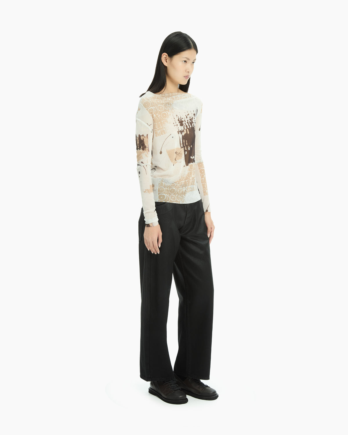 MLO Maglia in tulle con stampa grafica MULTICOLOR